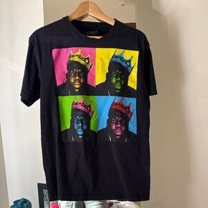 Notorious B I G Warhol style black tee shirt Large